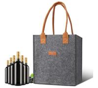 Sac à bouteille de vin en feutre | Sac de transport portable avec poignée - Matériau en feutre doux et isolé pour garder les boissons au frais - Rangement amovible pour salle à manger, pique-nique