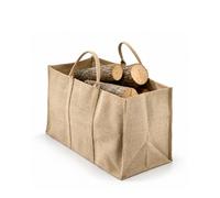 FACILITYS - Sac à Bûches, en Toile de Jute - Sac de Transport pour Bois de Chauffage, 64,5 x 30 x 39,5 cm - Sac a Buches de Bois, Pliable, Résistant à l'Eau, pour Cheminée, Poêles à Granulés