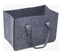 Sac à bûches feutre gris 50x27x34cm - Résistant idéal intérieur/extérieur