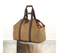 Linxor – Sac de transport pour bois de chauffage – Toile imperméable – Marron