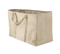Sac à bûches marron en toile de jute plastifié 30x60x40cm