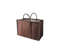Sac à bûches marron foncé en toile de jute plastifié 30x60x40cm