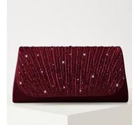 Sac à chaîne élégant décoré de strass scintillants, fermeture magnétique, pochette de soirée à la mode, convient pour la fête d'anniversaire des femmes, sac à bandoulière de soirée charmant UnicoloreB