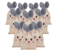 Sac à cordon de serrage en forme de lapin de Pâques, sacs à biscuits festifs, pour garçons et filles, panier de fête de printemps, rassemblement de famille, mariage, chocolat, artisanat, boutiques