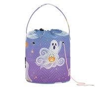 Sac à crochet avec trous pour Halloween - Motif aquarelle effrayant - Sac de voyage pour fournitures artistiques et voyage