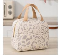 Sac à déjeuner isolé à motif d'encre, boîte à déjeuner, sac de voyage en plein air, sac de pique-nique (Beige) LUNCH BOX