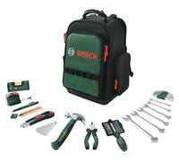 Sac à dos à outils Bosch, 60 pièces, avec pince universelle 180 mm, mètre ruban 3 m, cutter 18 mm, fond imperméable, sangles rembourrées