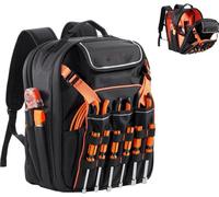 Sac à dos à outils pour électriciens - 45 poches - Sac à outils résistant à la déchirure - Sac à dos robuste pour le rangement des outils