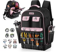 Sac à dos à outils VEVOR, 56 poches, organisateur de rangement d'outils, Backpack avec compartiment pour ordinateur portable, sac à dos de chantier, sac à outils pour électriciens, réparateurs & chauf