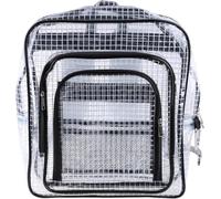 Sac à dos en PVC transparent antistatique, sac à dos avec plusieurs poches, sac à dos de rangement visible pour salle blanche 40 x 35 x 15 cm