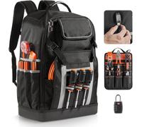 Sac à dos pour outils 56 poches - Sac à dos de chantier - Sacoche à outils Packback - Sac à dos pour le transport d'outils - Sac à dos de travail robuste