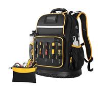 Sac À Dos Pour Outils De Travail - Organisateur D'équipement De Base Renforcé, Sac Utilitaire De Qualité Industrielle, Rangement Portable Sur Le Chantier | Tâches D'amélioration De L'entretien Des Bât