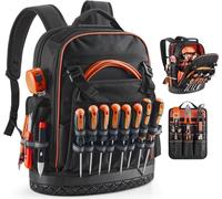 Sac à dos pour outils d'électricien - Sac à outils indéchirable 64 poches - Sac à dos robuste pour le stockage des outils