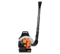 Sac à dos souffleur de feuilles - Souffleur thermique - 63 cc, 2 temps - 2,7 kW - 6800 tr/min - Tuyau réglable - Idéal pour le nettoyage du jardin, du neige et de la poussière