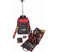 Sac à dos textile 40L avec composition électricien 111 outils SAM OUTILLAGE - CP-ELEC2