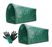 Sac À Feuilles Lot de 2 : pelle à poussière et gants | Sacs À Déchets De Jardin Réutilisables Pour Travaux De Jardinage, Compost, Paysagisme, Camping, Déchets Et Pelouse