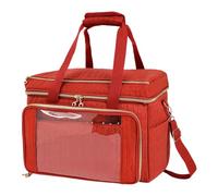 Sac à fil | Sac fourre-tout de grande capacité avec sangle réglable | Sac de voyage pour crochet | pour outils, crochets, aiguilles, accessoires de fil pour femmes, mamans, adultes, Rouge