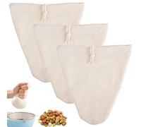 Sac à Lait Végétal Bio Lavable en Coton et Lin, 30 x 30 cm, 3 Pièces