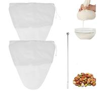 Sac à Lait Végétal,Lait Passoire Sacs,Filtrant pour Lait Végétal,Alimentaire Filtre Passoire en Tissu,Filtre en Nylon Sac,Filtre Tissu Réutilisable,pour Filtrer Tofu,Fromage,Jus de Fruits,2 Pièces