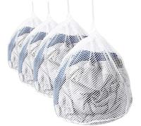 Sac à linge à cordon 4 tailles Filet à linge blanc en maille pour machine à laver, soutien-gorge, vêtements pour bébé, 4 pcs
