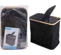 Sac à linge avec cadre en bambou, 53x50 cm, noir - Home Styling Collection