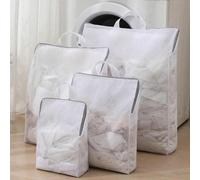 Sac à linge blanc avec poignée, sac à linge en maille de grande capacité, sac de machine à laver épaissi, panier à linge en maille suspendu, panier à linge pour sous-vêtements, sac de rangement en mai