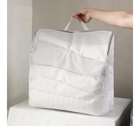 Sac à linge carré réutilisable en polyester de plusieurs tailles, sac à linge en maille anti-déformation pour vêtements ménagers (taille XL, 60 x 50 x 14 cm)