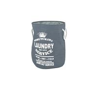 Sac à linge coloris gris-blanc, H54 x D42 cm --