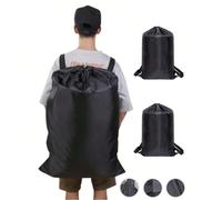 Sac à linge de très grande capacité, avec sangle d'épaule et cordon de serrage durable, sac à linge rectangulaire tissé polyvalent, convenant pour le stockage à la maison et en voyage, sac de rangemen