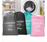 Sac à linge de voyage extra large avec cordon de serrage, durable et robuste, pour le rangement du linge sale, facile à installer, indispensable pour les voyages, 4 couleurs au choix, motif transparen