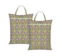 Sac à linge de voyage pliable et léger avec imprimé fruits et légumes de dessin animé pour camping, plage, dortoir, w nd