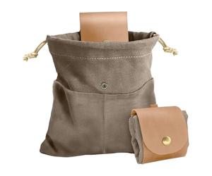 Sac à nourriture, sac à outils pliable avec cordon de serrage, sac à champignons, sac de récolte pour la collecte de champignons, pierres, coquillages, marron clair, voir description, Voir description