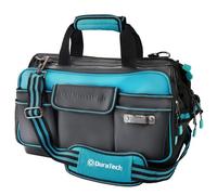 Sac à Outils 43CM avec Ouverture Large, DURATECH, Grand Sacoche à Outils en Tissu Oxford 840D avec 32 Poches, Fond Moulée Etanche, Bandoulière Réglable, et Conception à Clip