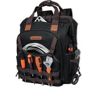 Sac à outils avec 88 poches, en toile cirée résistante, de couleur noire, marron ou olive