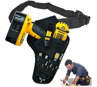 Sac à Outils avec Ceinture,Sac Porte-Outil pour Perceuse Électrique,Outil Holster Étui avec Ceinture Ajustable à Outils (Jaune)