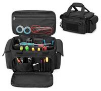 Sac à outils compact avec fond antidérapant, sac de travail tactique pour artisans, couleur noire, dimensions : 28,5 cm de longueur