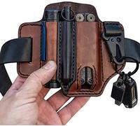 Sac à Outils de Ceinture en Plein Air, Gaine en Cuir Multitool EDC Organisateur de Poche Poche de Ceinture Stylo Tactique Sac de Rangement pour Lampe de Poche en Plein Air (Type C)