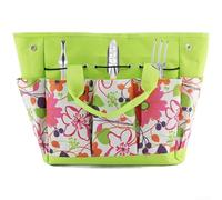 Sac à outils de jardin à imprimé floral avec plusieurs poches de rangement, organiseur léger Oxford 600D, porte-outils portable robuste pour abri de jardin et étui d'accessoires de lotissement (B)