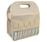 Sac à Outils de Jardin, Pochette de Grande capacité en Tissu Oxford 600D Durable avec Panneau PE, Organisateur de Transport d'outils de Jardin pour Les Amateurs de Jardinage (Beige with Color Stripe)