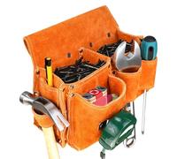 Sac à outils de jardinage Pochettes À Ustensiles Portables Multifonctions | Grande Pochette À Outils En Cuir De Vache Pour Chantier Mécanicien Plombier Bricolage Menuiserie Soudure