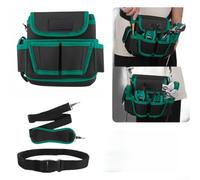 Sac à outils de taille 600D Oxford multi-poches avec ceinture réglable et bandoulière pour électricien et menuiserie (C)
