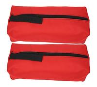 Sac à outils en polyester Organisateur d'outils à main Fermeture à glissière Sac de rangement extérieur pour clé Tournevis (Rouge)