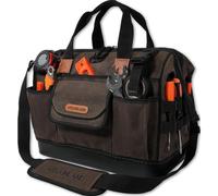 Sac à outils en toile cirée, avec 45 compartiments, de 40,6 cm, robuste et doté d'un fond rigide