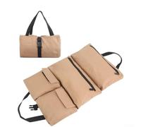 Sac à outils en toile résistante à l'eau avec plusieurs compartiments à fermeture éclair et une sangle de fixation, offrant une accessibilité facile et une solution de rangement compacte (kaki)