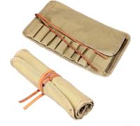 Sac à outils enroulable 8 poches en toile pour clés, burins, quincaillerie - Enveloppe anti-poussière pour électriciens plombiers 45 x 26 cm