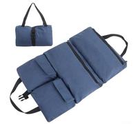 Sac à outils enroulable en toile avec cinq poches zippées pour tournevis et douilles, organiseur portable avec boucles pour projets de mécanicien Bleu (bleu)