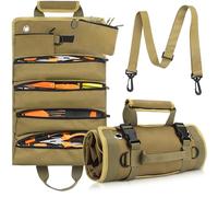 Sac à Outils Enroulable Trousse a Outils Sacs Porte-Outils Moto avec 5 Poches à Fermeture Éclair pour Ménage Charpenterie Électricien Voitures
