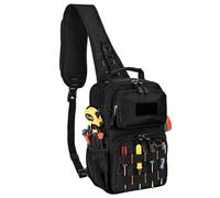 Sac à Outils pour Électricien et Plombier, Sangle de Stabilisation 3 Points | Sac Outils Travail en Hauteur, 9L Capacité 15 Poches, Sacoche Outils Étanche pour Élec, HVAC, Échelles