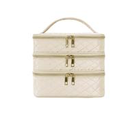 Sac à outils pour manucure Le sac organisateur de vernis à ongles 3 couches contient 84 bouteilles lampe compartiments détachables Salon bricolage stockage technologie d'ongle Nail Tech(Khaki-3-layer)