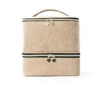 Sac à Outils pour manucure Nouveau Sac de Rangement Vernis à Ongles 30 grilles, étui d'huile Essentielle, Grand Main Portable for cosmétiques, Organisateur avec poignée for Outils Voyage(Khaki)